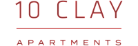 Red 10 Clay Apartments logo on transparent background