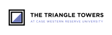 Logo of Tinkham Veale University Center with geometric design and Case Western Reserve University text.