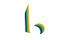 Modern minimalist logo with vibrant, overlapping stripes in blue, green, yellow, and orange.