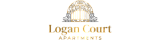 Elegant logo of Logan Court Apartments featuring a sophisticated gate design.