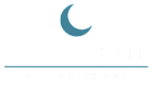 Crescent Apartments logo featuring a stylish crescent moon and star design in sleek blue and white.