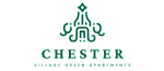 Elegant Chester Village Green Apartments logo with stylized emblem