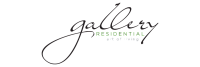 Elegant logo of Gallery Residential featuring stylish cursive text and the phrase 'art of living'.