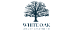 Elegant logo featuring a detailed oak tree representing White Oak Luxury Apartments.