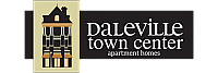 Elegant logo for Daleville Town Center apartment homes featuring a stylish building design.