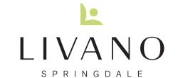 Elegant LIVANO Springdale logo with modern design in black and light green.