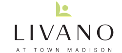Elegant logo design for Livano at Town Madison, featuring a modern green and black color scheme.