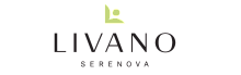 Elegant logo of Livano Serenova, featuring a modern green and black design.