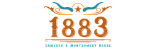 Vintage-inspired logo design featuring the year 1883 with decorative elements.