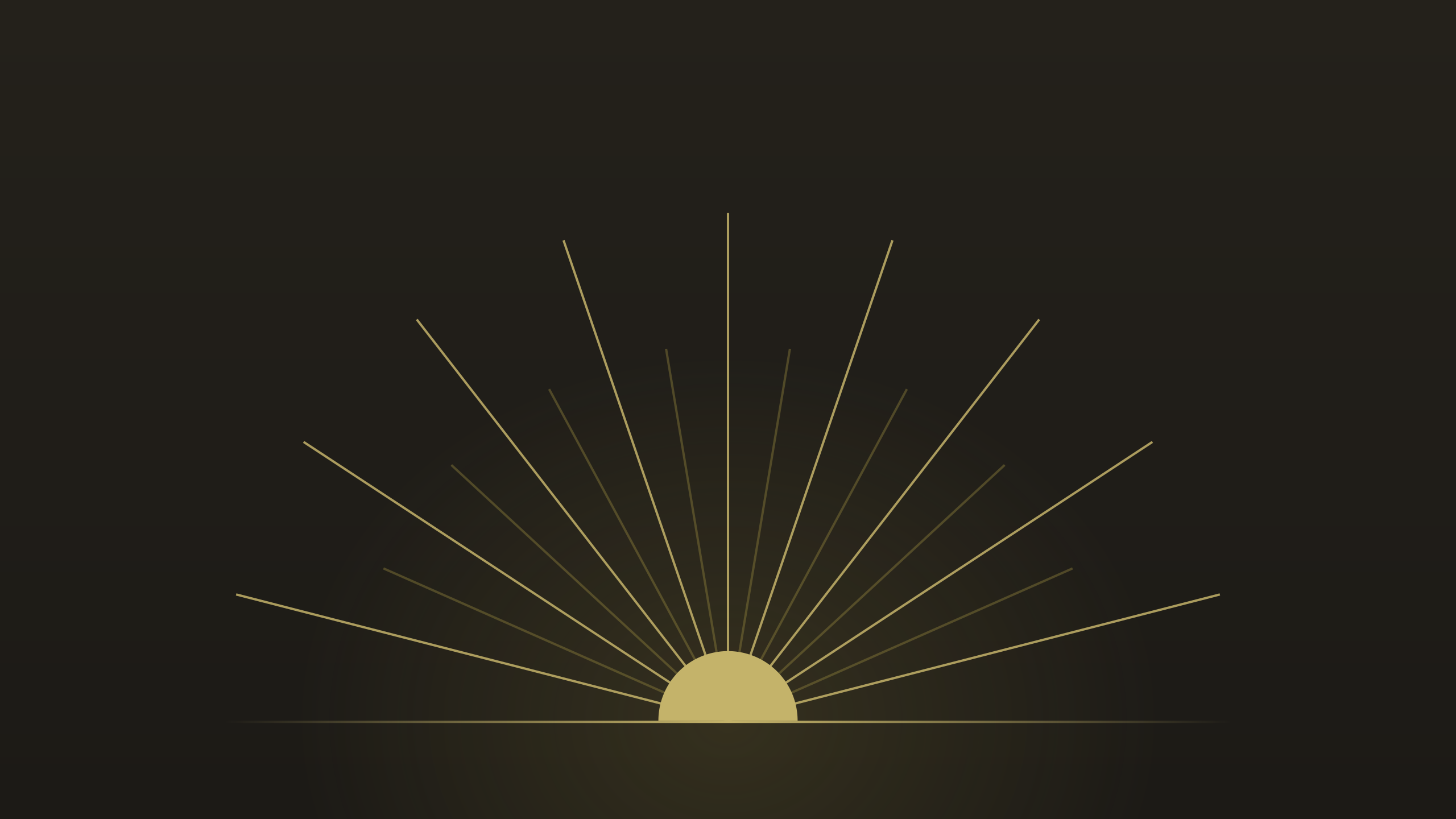 Elegant illustration of a golden sunrise with radiant beams against a dark background, symbolizing new beginnings and optimism.