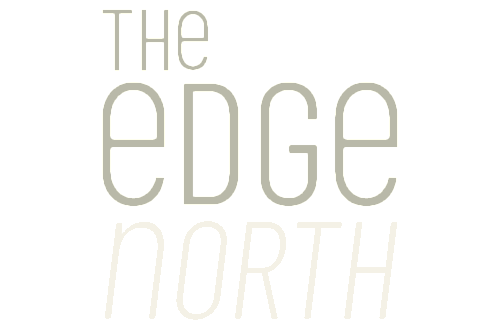 Logo for The Edge North, featuring elegant modern typography in soft tones, representing sophisticated urban living.