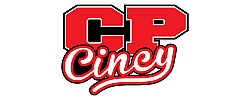 Bold and dynamic CP Cincy logo in vibrant red and white featuring stylish lettering.