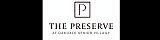 Elegant logo for The Preserve at Oakdale Senior Village featuring a sophisticated square emblem with a stylish 'P' character.