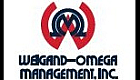 Wegand-Omega Management, Inc. logo featuring a bold red and navy blue emblem with stylized initials.