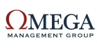 Omega Management Group logo with elegant design and distinctive color scheme.