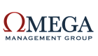Omega Management Group logo featuring a bold omega symbol in red, signifying strength and leadership.