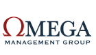 Sophisticated Omega Management Group logo showcasing modern typography and a bold, stylish design.