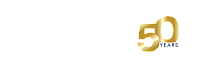 Barrett & Stokely's elegant 50th anniversary logo, featuring gold and white design elements celebrating 1975 to 2025.