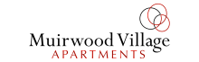 Elegant logo for Muirwood Village Apartments featuring sleek typography and intertwined circles for a modern living experience.