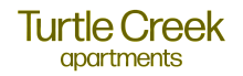 Elegant logo design for Turtle Creek apartments, featuring bold green typography for a modern and inviting appeal.
