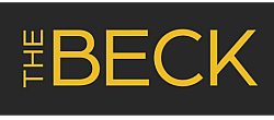Modern logo design featuring 'THE BECK' in bold yellow text on a sleek black background.