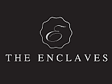 Elegant logo design for The Enclaves featuring a stylized 'E' in a sophisticated black and white theme.