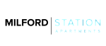 Elegant logo of Milford Station Apartments with modern typography.