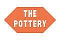 Bold orange sign displaying 'The Pottery' in white text, designed for strong brand impact.