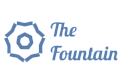 The Fountain logo with a geometric blue emblem and elegant typography.