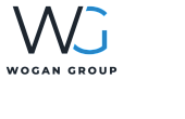 Modern logo design for Wogan Group with bold initials 'WG' and a sleek, professional aesthetic.