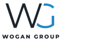 Modern logo design for Wogan Group with bold initials 'WG' and a sleek, professional aesthetic.