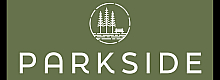 Elegant Parkside logo featuring trees and a bench in a circular design on a green background.