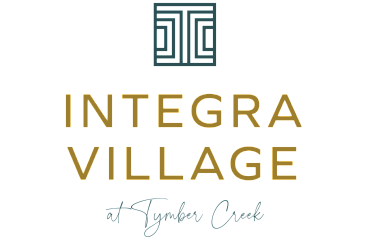 Elegant logo design for Integra Village at Tymber Creek, featuring modern typography and artistic emblem.