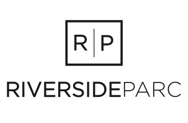 Modern RiversidParc logo featuring sleek typography and a stylish emblem.