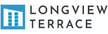 Logo for Longview Terrace, featuring a stylized building icon alongside modern typography.
