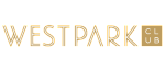 Elegant gold and white Westpark Club logo featuring modern text.