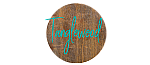 Elegant round logo with 'Tanglewood' written in cursive on a textured wooden background.