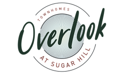 Elegant logo for Overlook at Sugar Hill Townhomes featuring a stylish circular design with a modern font.