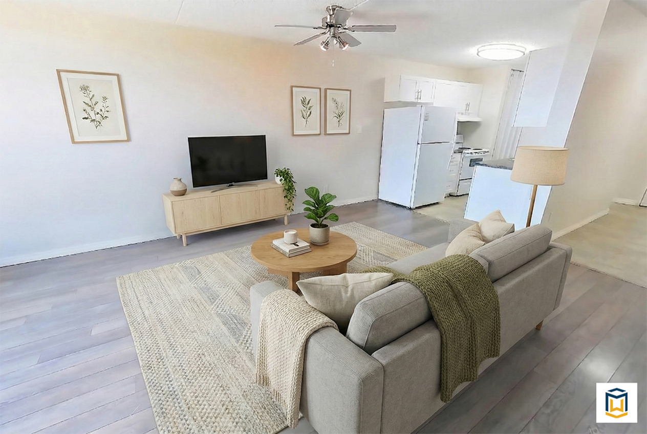 Floor plan layout diagram for Bachelor Highrise Renovated