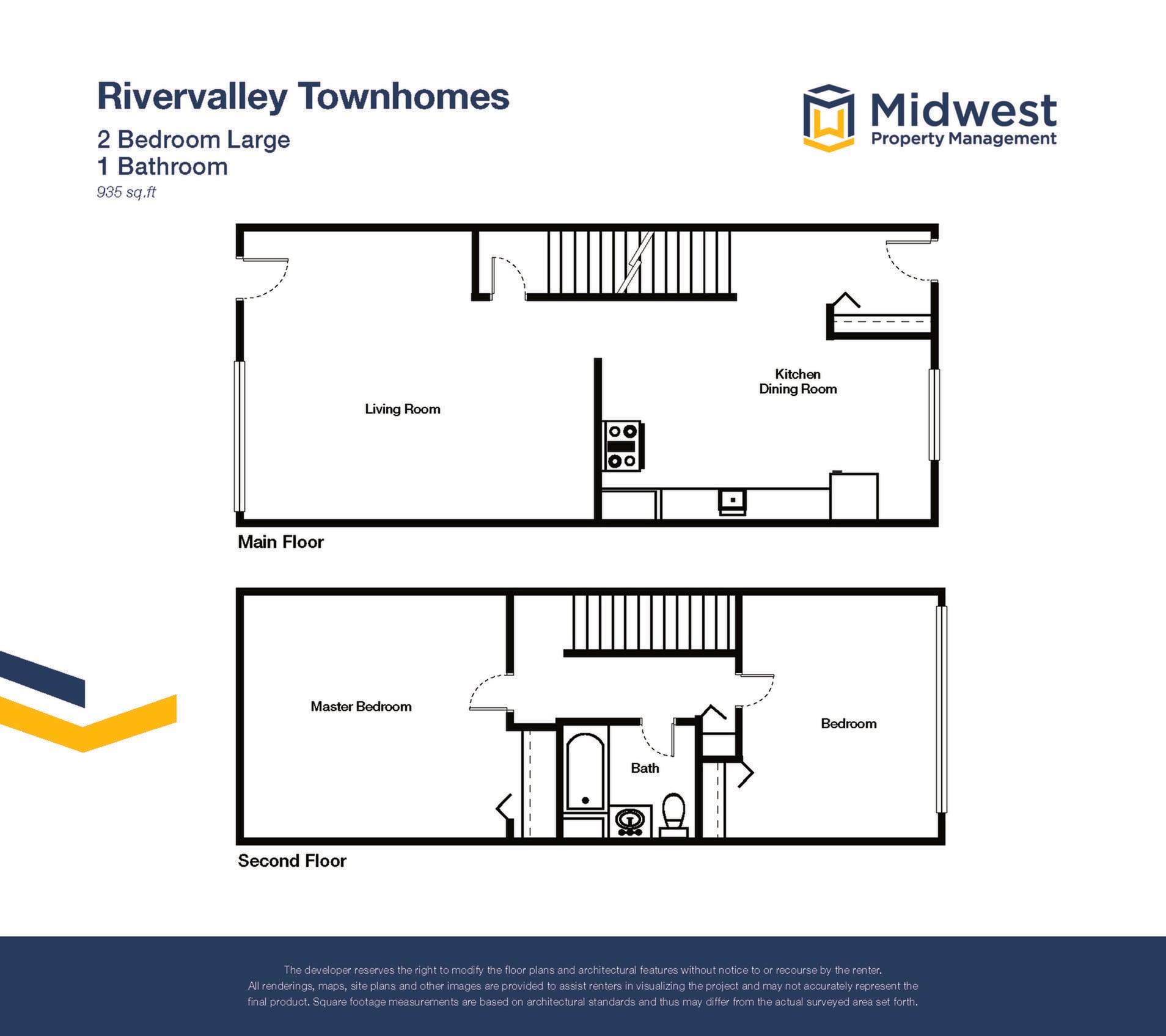 Floor plan layout diagram for 2 Bedroom Large