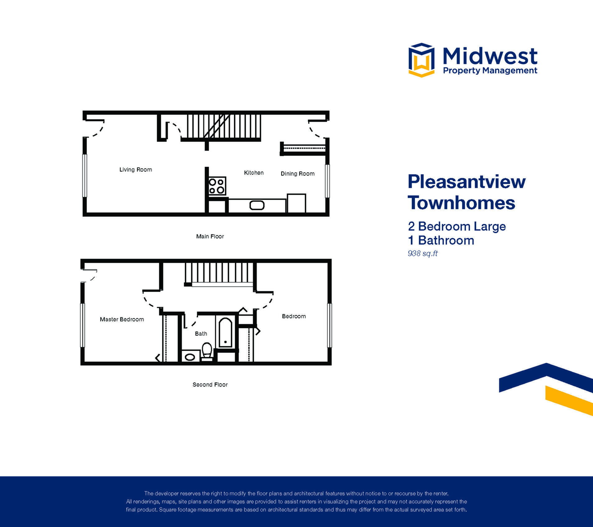 Floor plan layout diagram for 2 Bedroom Large