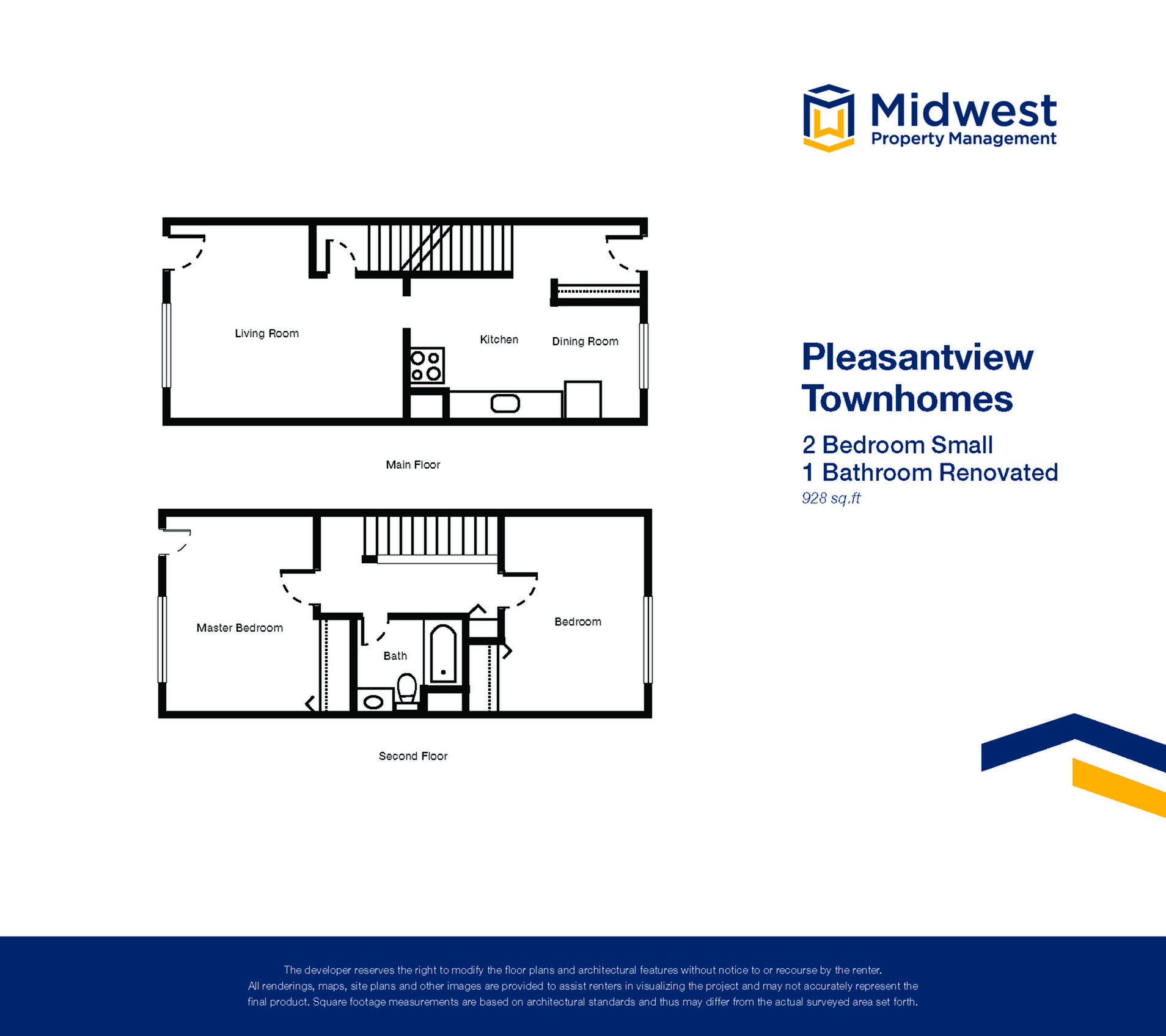 Floor plan layout diagram for 2 Bedroom Small Renovated