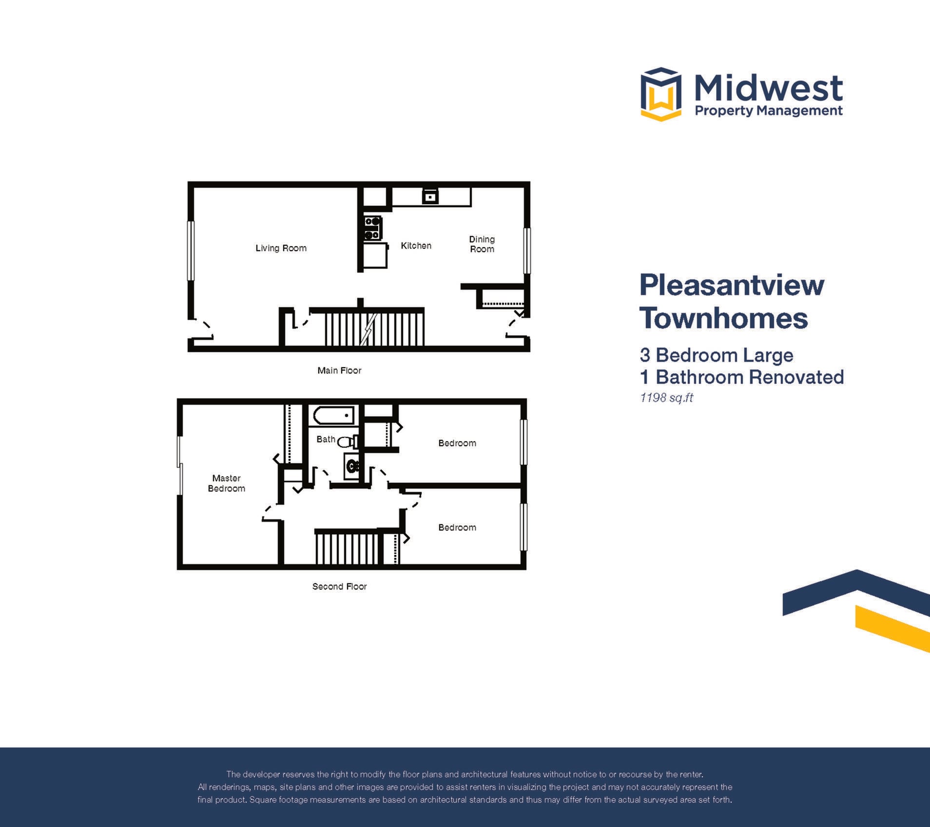 Floor plan layout diagram for 3 Bedroom Large Renovated