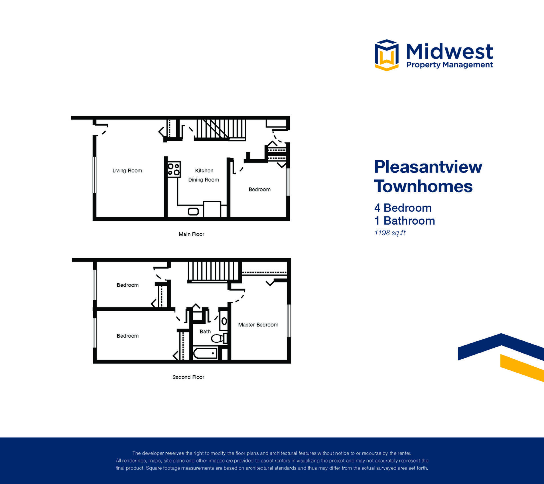 Floor plan layout diagram for 4 Bedroom