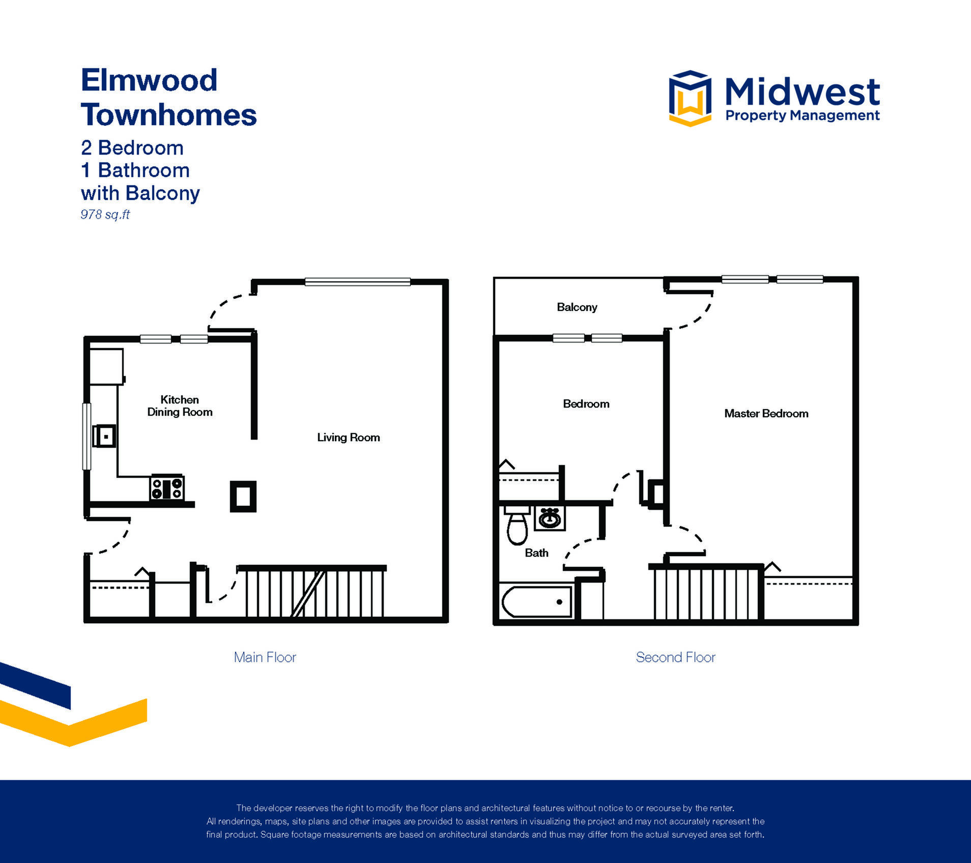 Floor plan layout diagram for 2 Bedroom