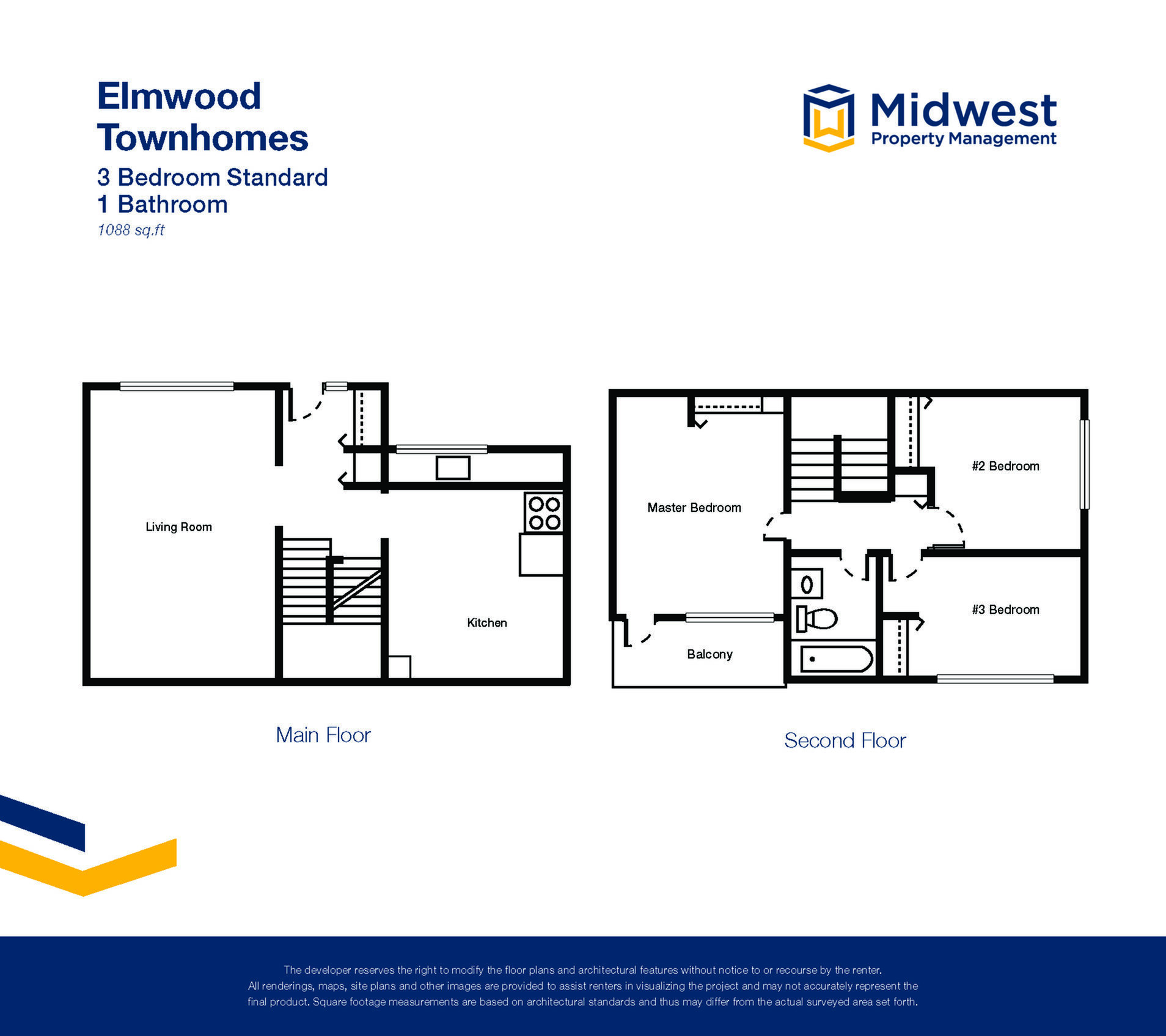Floor plan layout diagram for 3 Bedroom
