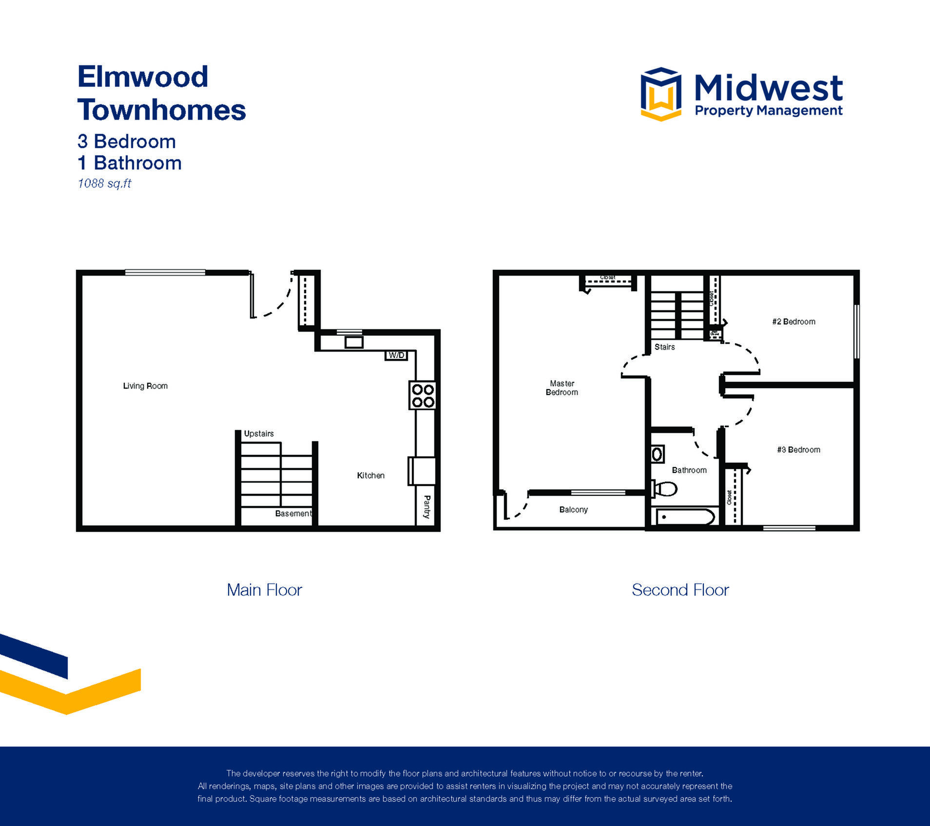 Floor plan layout diagram for 3 Bedroom Finished Basement