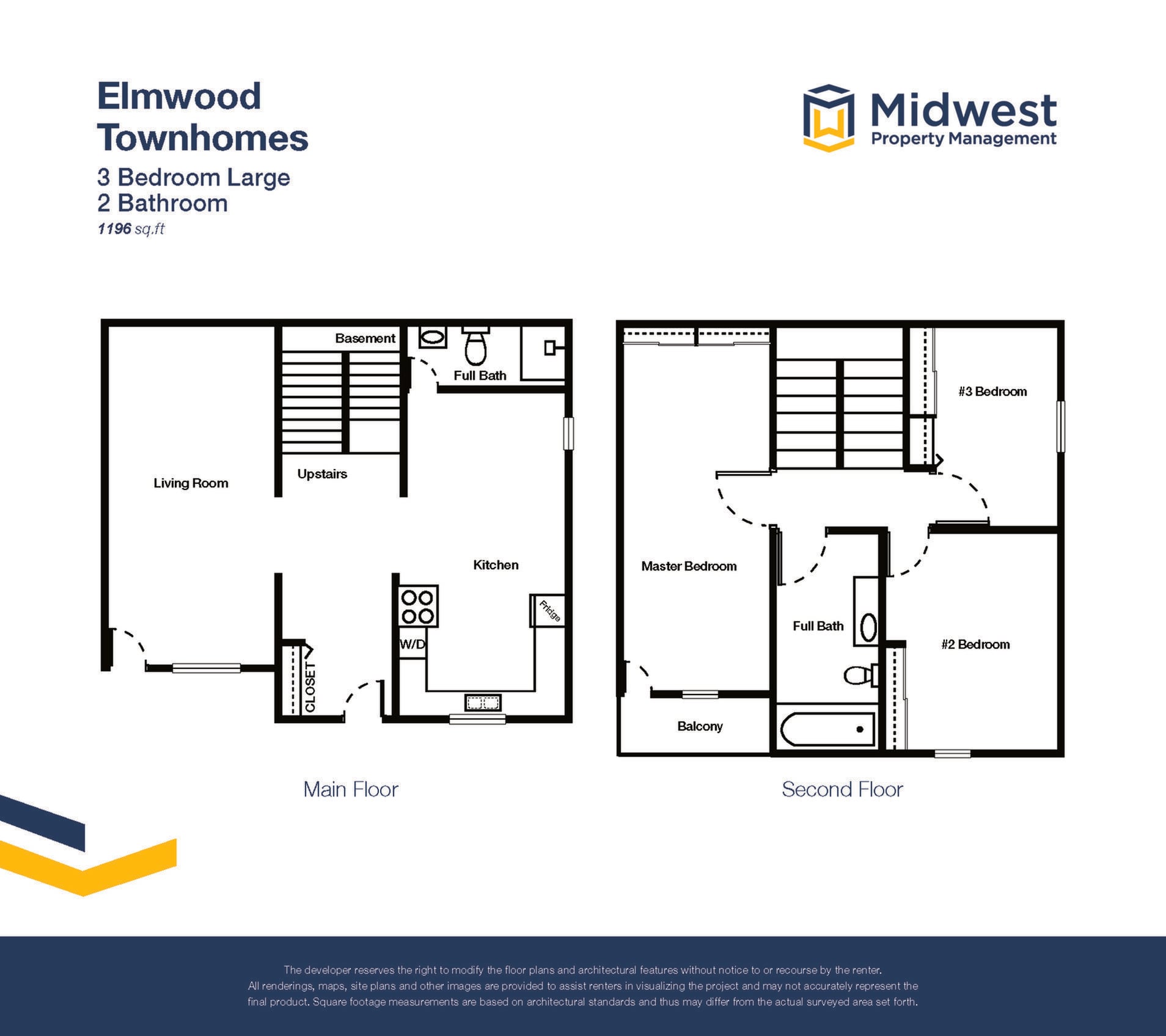 Floor plan layout diagram for 3 Bedroom Large