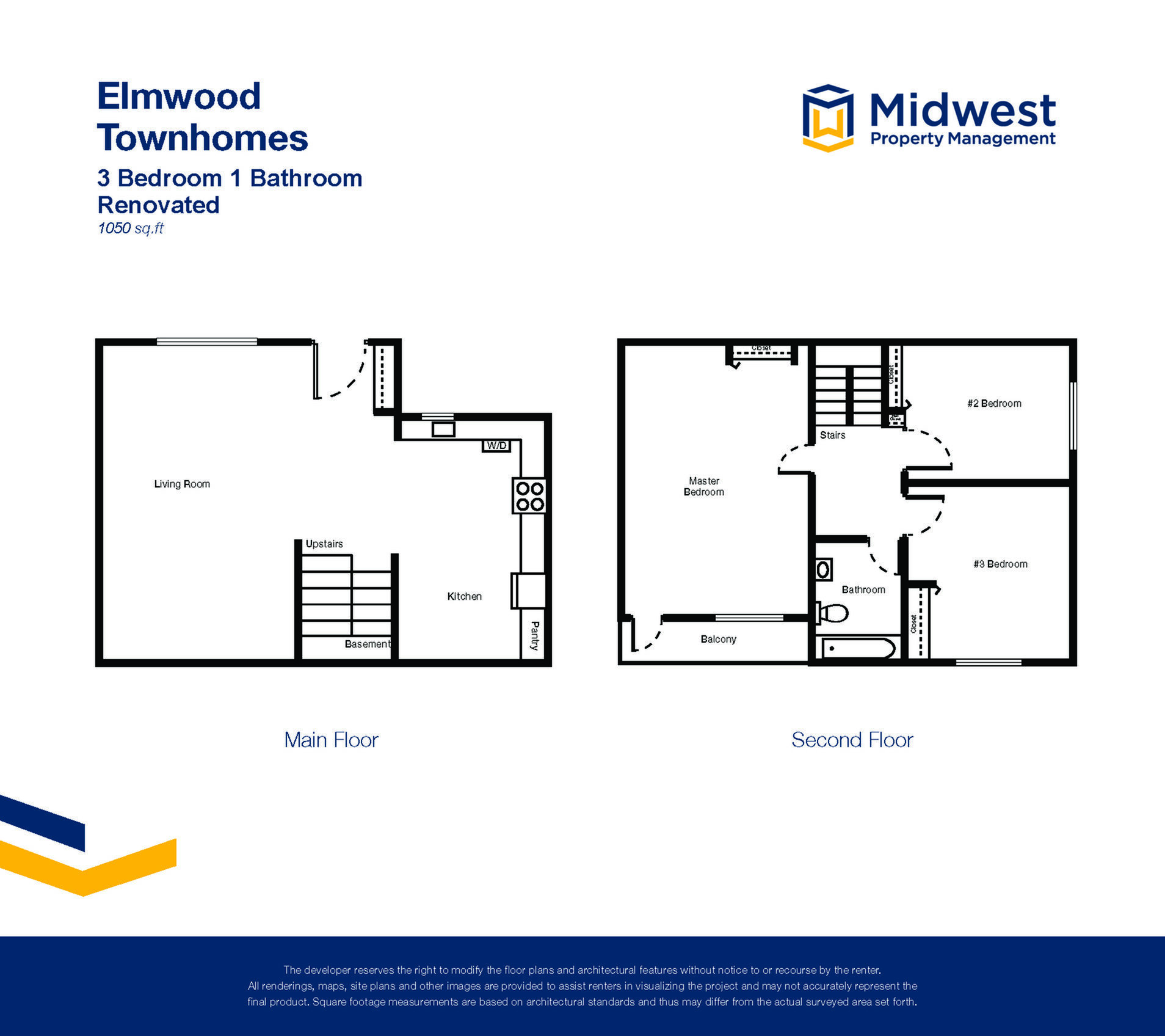Floor plan layout diagram for 3 Bedroom Renovated