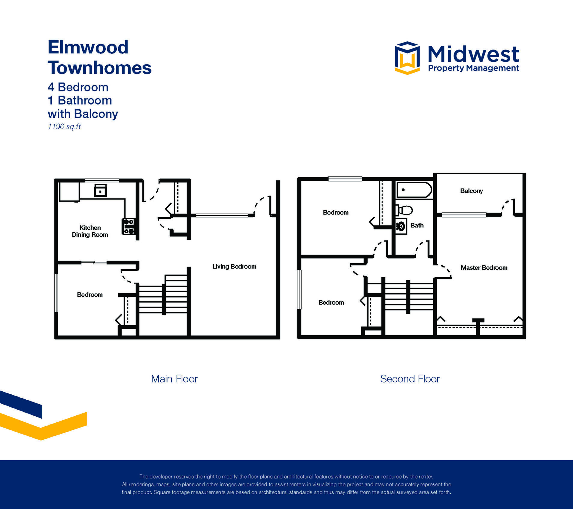Floor plan layout diagram for 4 Bedroom